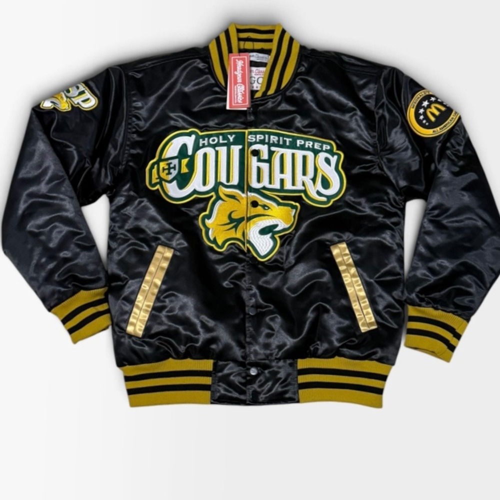 Anthony Edwards Holy Spirit Prep Headgear Classics Varsity Jacket Mens M Black